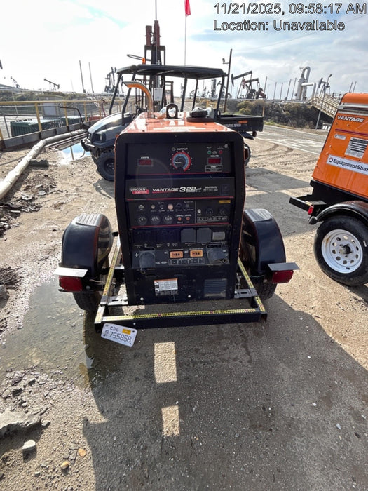 2021 Lincoln Electric Vantage 322 Vantage 322 Ready Pak 3 w/ Decals, ORANGE (includes trailer, cable rack, fender light kit) NO Telematics