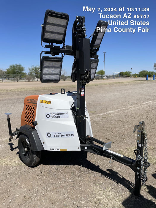 2024 Generac MLT2 Diesel, Flex Switch 120V Input, Powerzone Controller, 
(4) 320W LED Lights, 4kW Generator, 39.9 Gal Fuel Tank, 2" Ball, T3