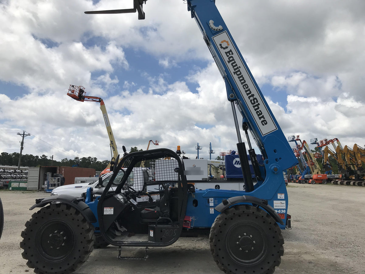 2019 Genie GTH-636 Canopy, Solid RT Tires, LED Work Lights, Beacon 60" QA Carriage, 48" Forks