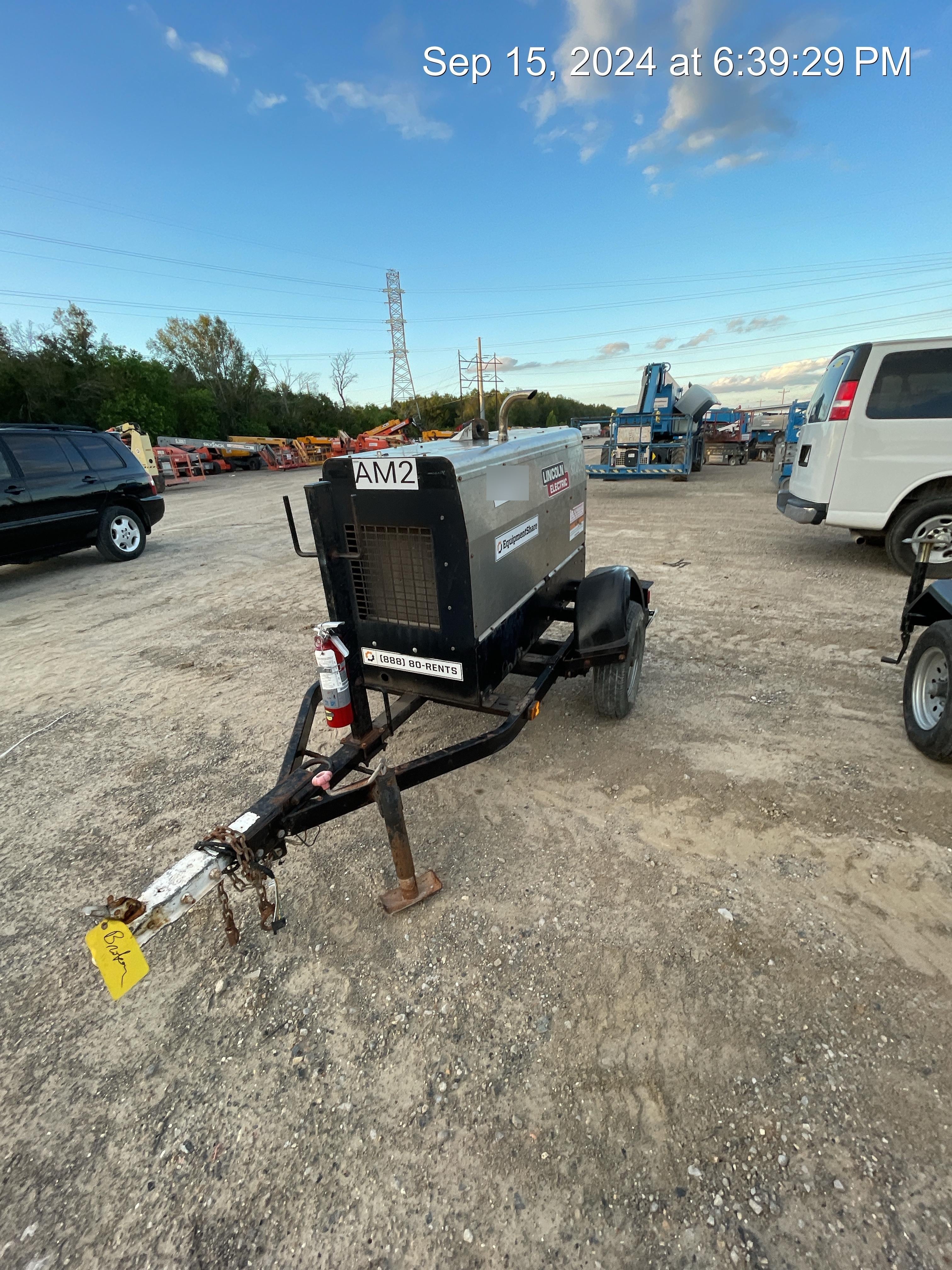 2019 Lincoln Electric Vantage 322 Welder Ready-Pak 3, Two wheel trailer, Fender and Light kit, Cable Rack