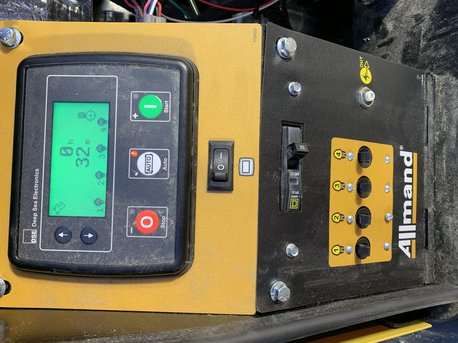 2020 Allmand NLV3GR (4) LED Light Fixture 350W, 23' Vertical Mast, 3kW Prime, Towable, Deep Sea L401, Leveling Jacks, Yanmar T4F 5.8hp