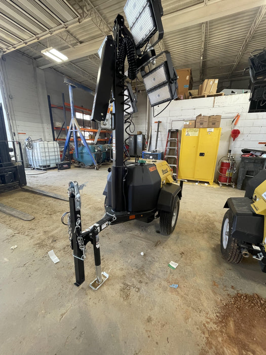 2022 Allmand NLV3GR (4) LED Light Fixture 350W, 23' Vertical Mast, 3kW Prime, Towable, Deep Sea L401, Leveling Jacks, Yanmar T4F 5.8hp