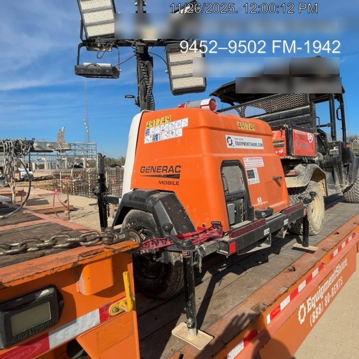 2025 Generac MLTS-4 Diesel, Mitsubishi L2E, 7.1 hp @1800 rpm, Flex Switch 120V Input, Powerzone Controller, (4) 320W LED Lights, 4kW Generator, 39.9 Gal Fuel Tank, 2" Ball, ES Decals