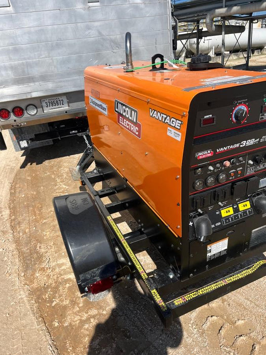 2024 Lincoln Electric Vantage 322 Welder Ready-Pak 3, Two wheel trailer, Fender and Light kit, Cable Rack, Orange