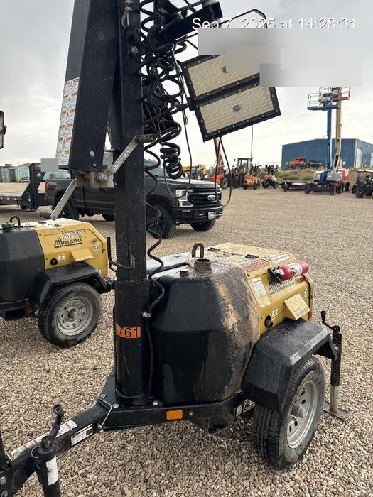 2022 Allmand NLV3GR (4) LED Light Fixture 350W, 23' Vertical Mast, 3kW Prime, Towable, ES Decals, T3