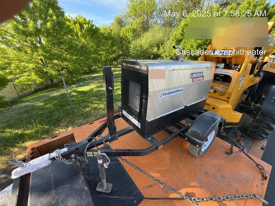 2019 Lincoln Electric Vantage 322 Welder Ready-Pak 3, Two wheel trailer, Fender and Light kit, Cable Rack