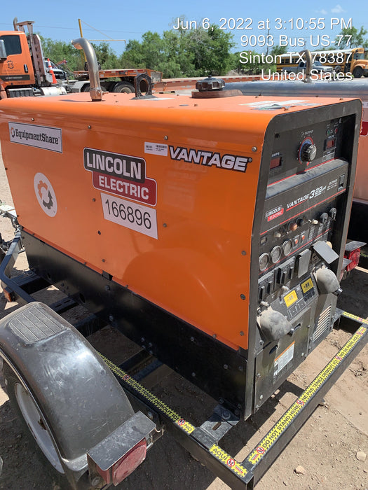 2021 Lincoln Electric Vantage 322 Vantage 322 Ready Pak 3 w/ Decals, ORANGE (includes trailer, cable rack, fender light kit) NO Telematics