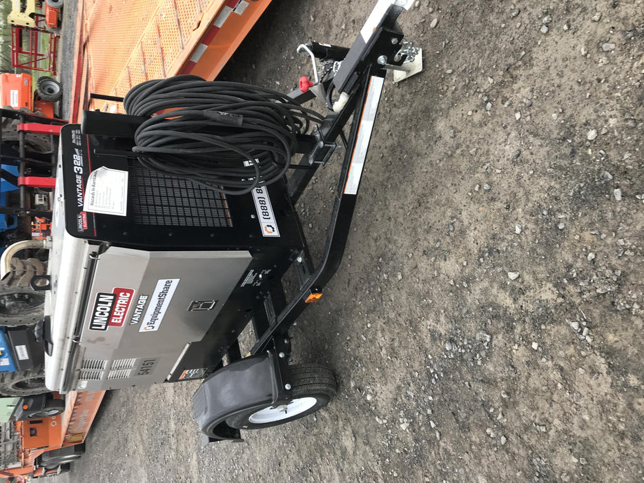 2019 Lincoln Electric Vantage 322 Welder Ready-Pak 3, Two wheel trailer, Fender and Light kit, Cable Rack