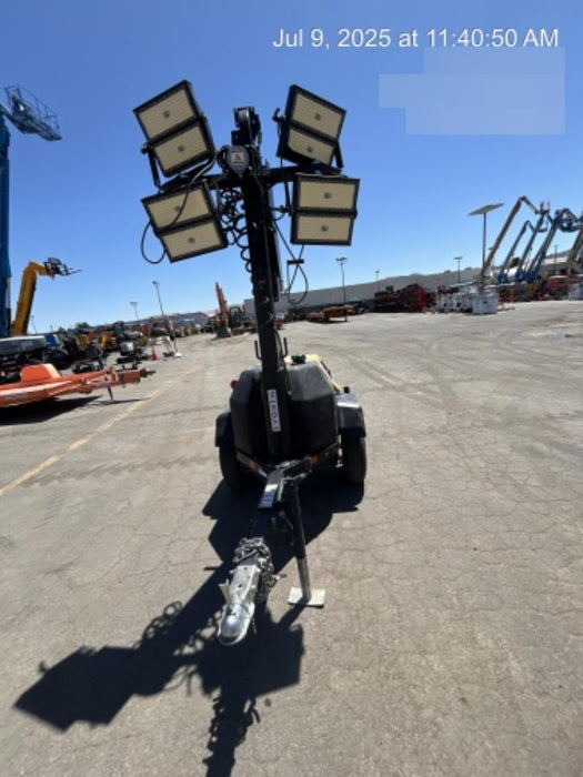 Allmand NLV3GR (4) LED Light Fixture 350W, 23' Vertical Mast, 3kW Prime, Towable, Deep Sea L401, Leveling Jacks, Yanmar T4F 5.8hp