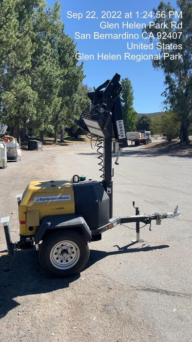 2021 Allmand NLV3GR (4) LED Light Fixture 350W, 23' Vertical Mast, 3kW Prime, Towable, Deep Sea L401, Leveling Jacks, Yanmar T4F 5.8hp