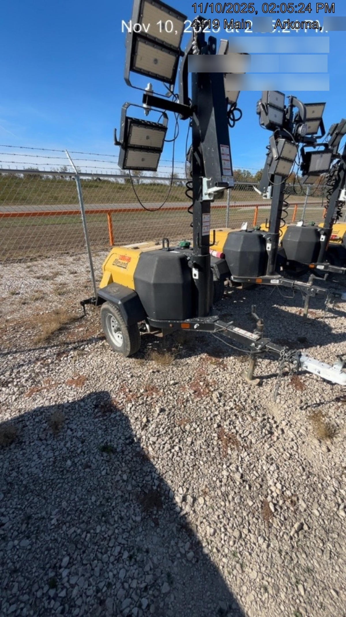 2022 Allmand NLV3GR (4) LED Light Fixture 350W, 23' Vertical Mast, 3kW Prime, Towable, Deep Sea L401, Leveling Jacks, Yanmar T4F 5.8hp