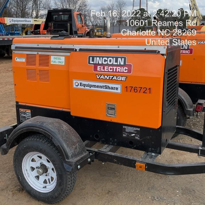 2021 Lincoln Electric Vantage 322 Vantage 322 Ready Pak 3 w/ Decals, ORANGE (includes trailer, cable rack, fender light kit) NO Telematics