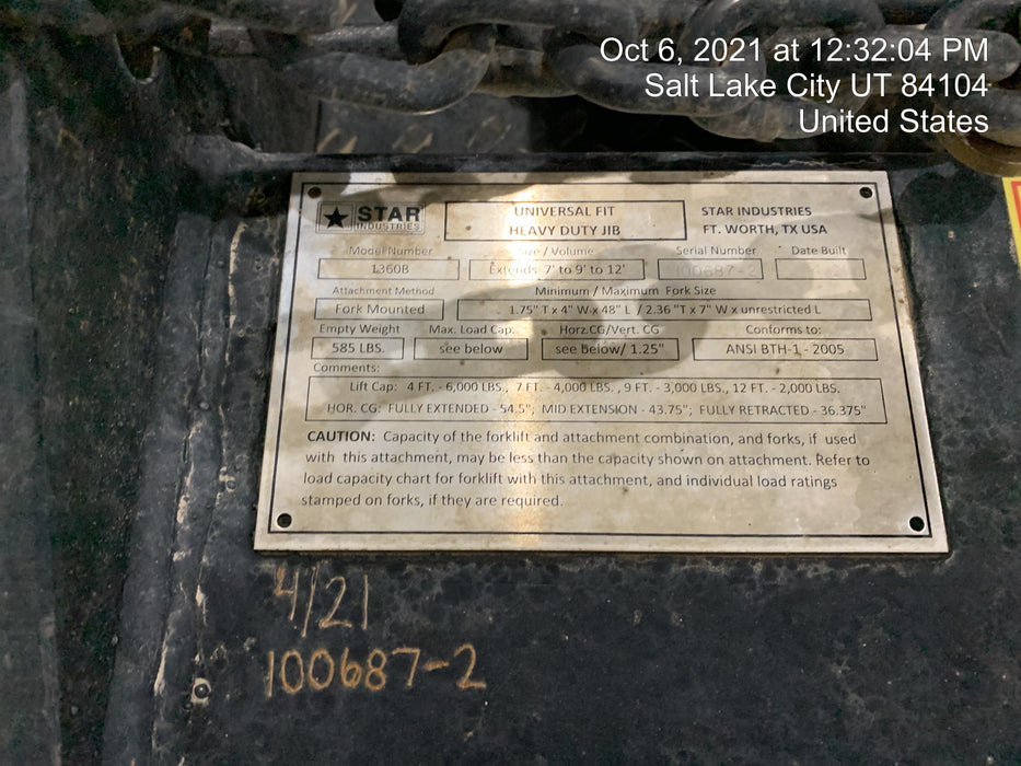 2021 STAR INDUSTRIES M1360B - Star JIB Boom