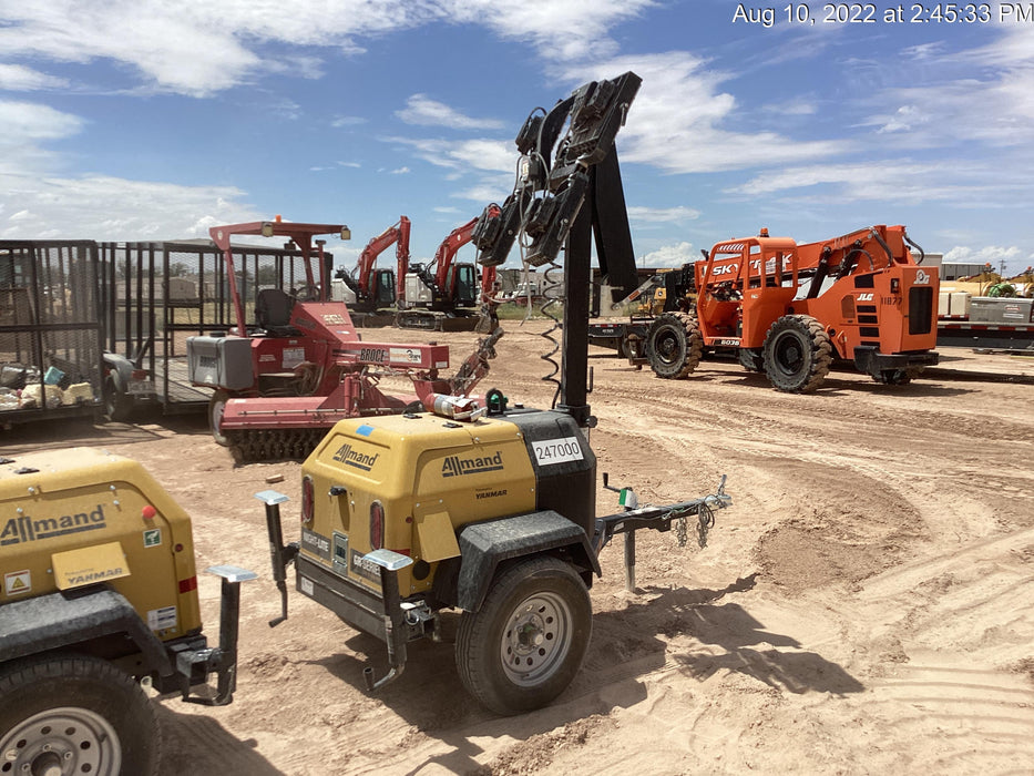 2022 Allmand NLV3GR (4) LED Light Fixture 350W, 23' Vertical Mast, 3kW Prime, Towable, ES Decals, T3