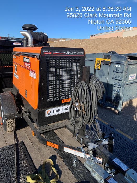 2021 Lincoln Electric Vantage 549X Ready Pak 3, ORANGE (includes trailer, cable rack, fender light kit)