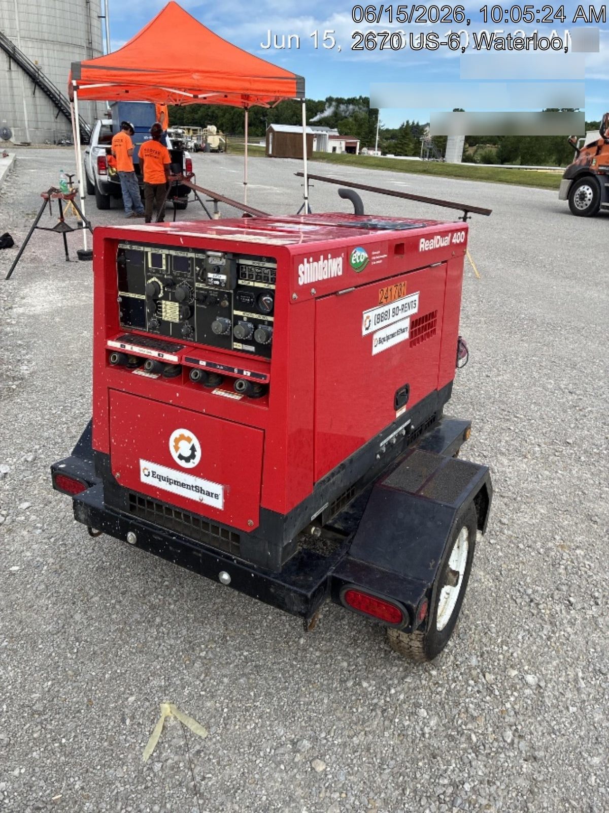 2022 Shindaiwa DGW400MDL Kubota D902 Engine, 23 HP, Dual Op Welder, Wire, Arc, Droop Stick, Tig, and CC Stick Functionality, Simulphase, 3 Phase and 1 Phase Gen Output, Single Axle NB Trlr, Slr Trckl Chrg 12V 12W, Fire Ext