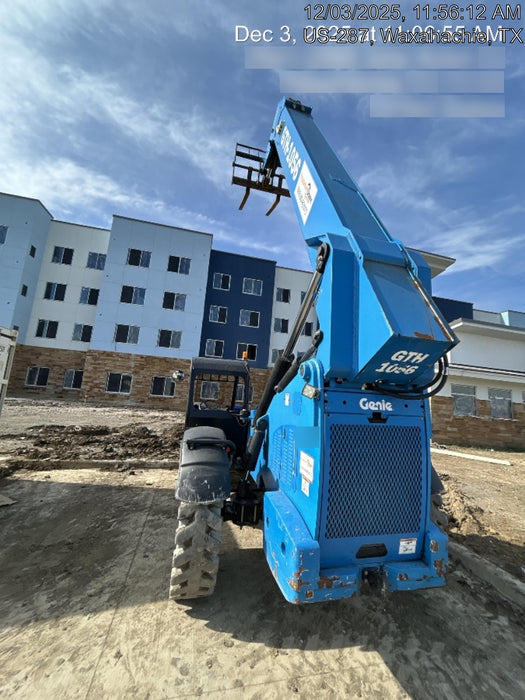 2019 Genie GTH-1056 Canopy, Solid RT Tires, LED Work Lights, Beacon 60" QA Carriage, 60" Forks