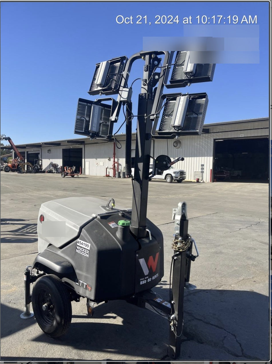 2024 Wacker Neuson LTT4 Diesel, Kohler KDW702, Deep Sea Controller, Auto Start, LED 320W, Bypass Outlet, T3