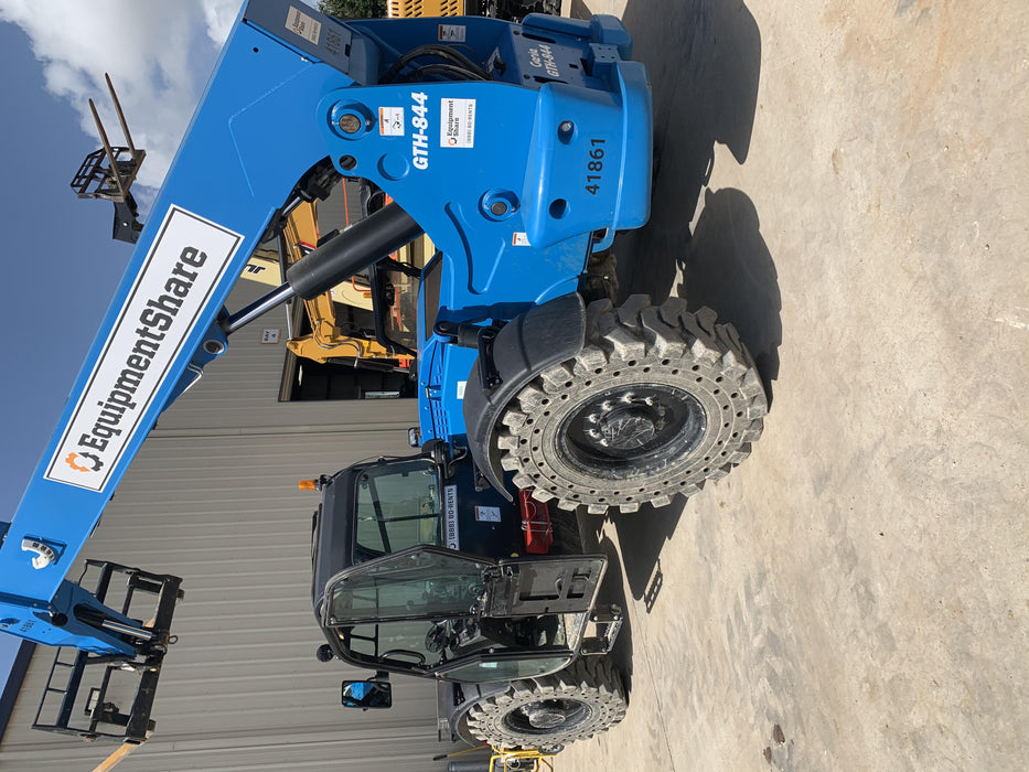 2019 Genie GTH-844 Cab/Heat/AC, Solid RT Tires, LED Work Lights, Beacon 60" QA Carriage, 48" Forks