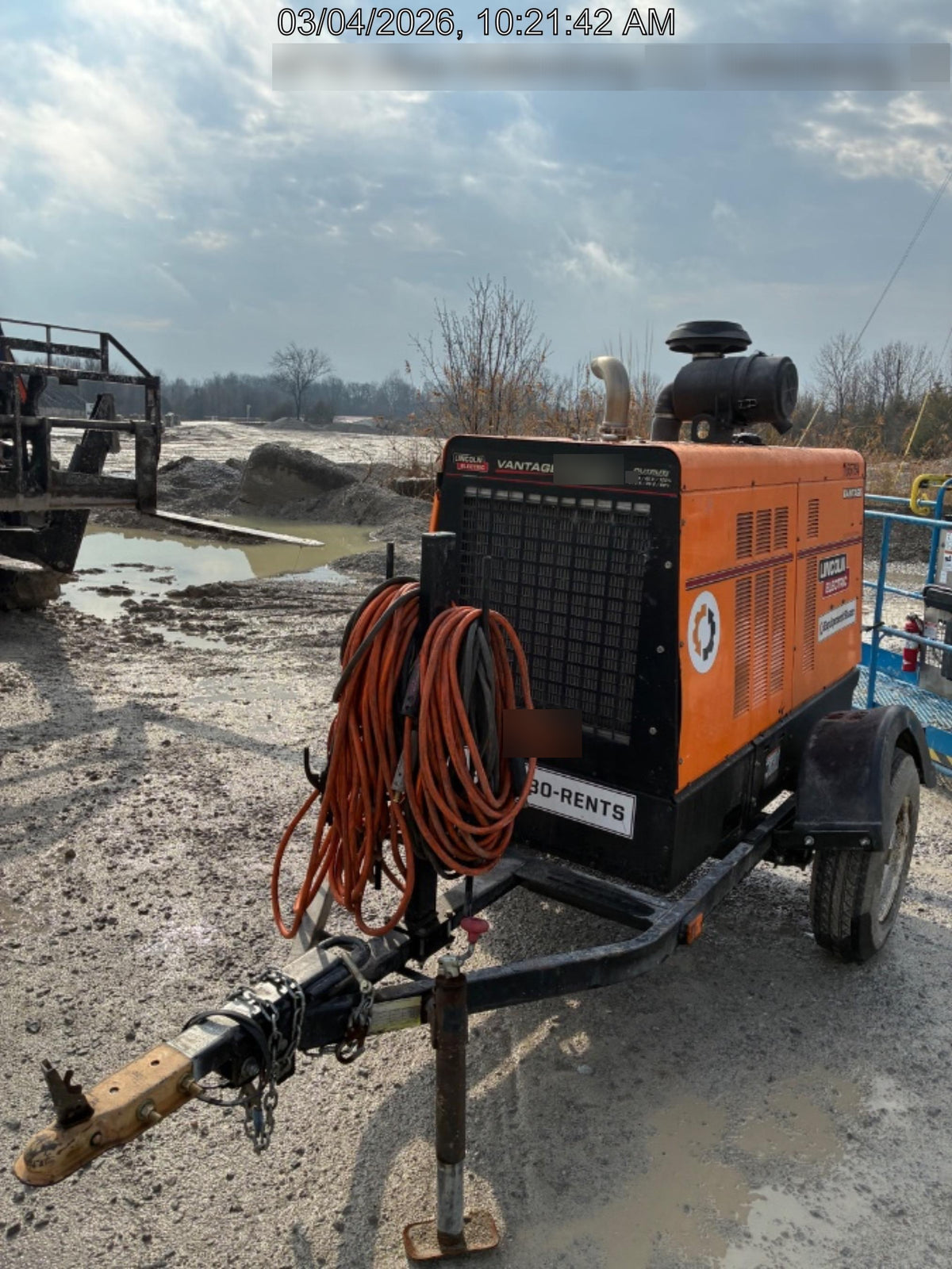 2021 Lincoln Electric Vantage 549X Ready Pak 3, ORANGE (includes trailer, cable rack, fender light kit)