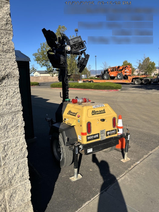 2022 Allmand NLV3GR (4) LED Light Fixture 350W, 23' Vertical Mast, 3kW Prime, Towable, ES Decals, T3