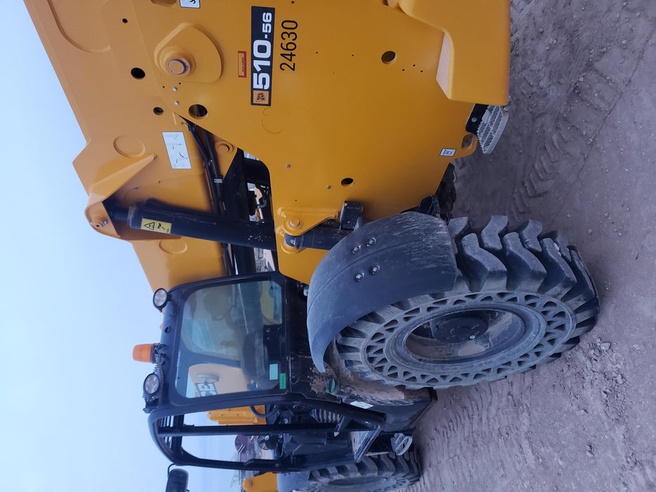 2019 JCB 510-56 JCB 510-56 74 HP w/Open ROPS, Beacon, Aux Hydraulics, Worklights, Solid Tires 60" Carriage/Forks