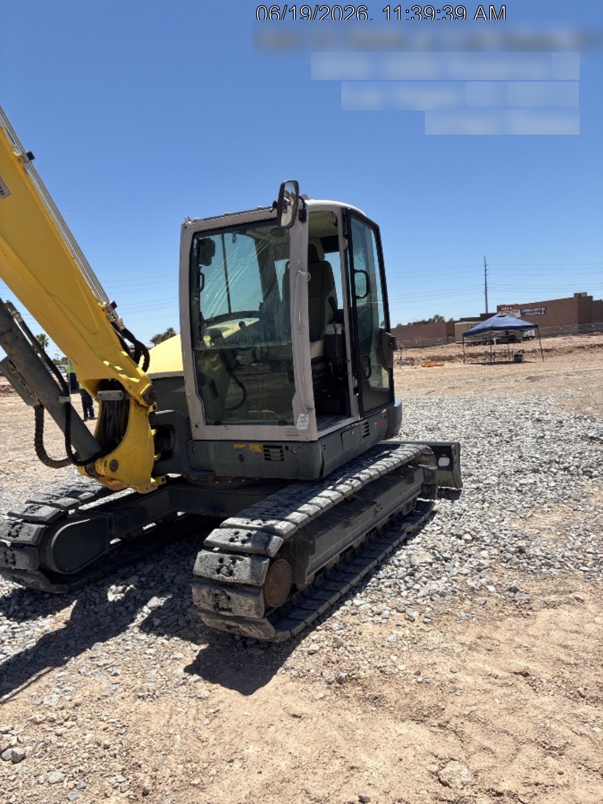 Wacker Neuson ET90 Enclosed Cab, Hybrid Tracks, Long Dipperstick, Bucket
