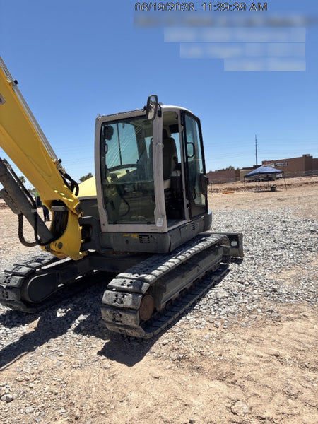 Wacker Neuson ET90 Enclosed Cab, Hybrid Tracks, Long Dipperstick, Bucket