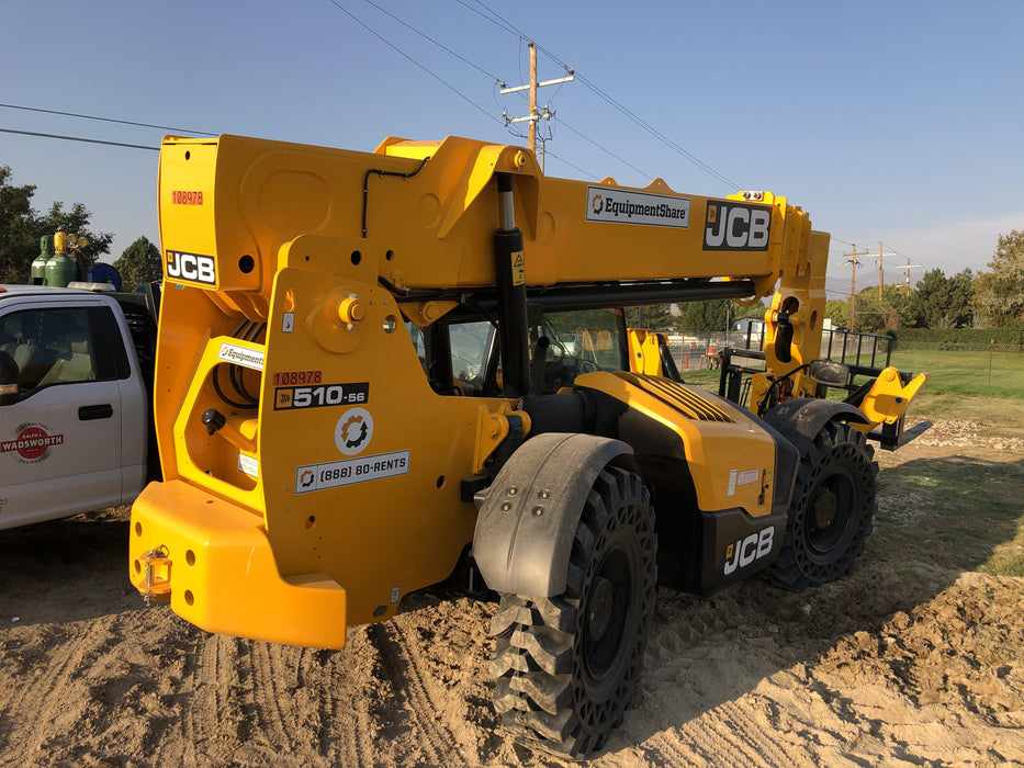 2020 JCB 510-56 Cab/Heat/Air, Solid Tires, Work Lights, Beacon, Aux Hydraulics, Back up Alarm, Lifting Eye, ES Decals