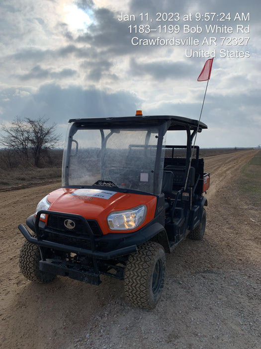 2021 Kubota RTV-X1140W-H Plastic Canopy, Windshield Acrylic Clear, LED Strobe Light, Wire Harness Kit, Back up Alarm
