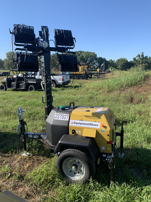 2022 Allmand NLV3GR (4) LED Light Fixture 350W, 23' Vertical Mast, 3kW Prime, Towable, Deep Sea L401, Leveling Jacks, Yanmar T4F 5.8hp