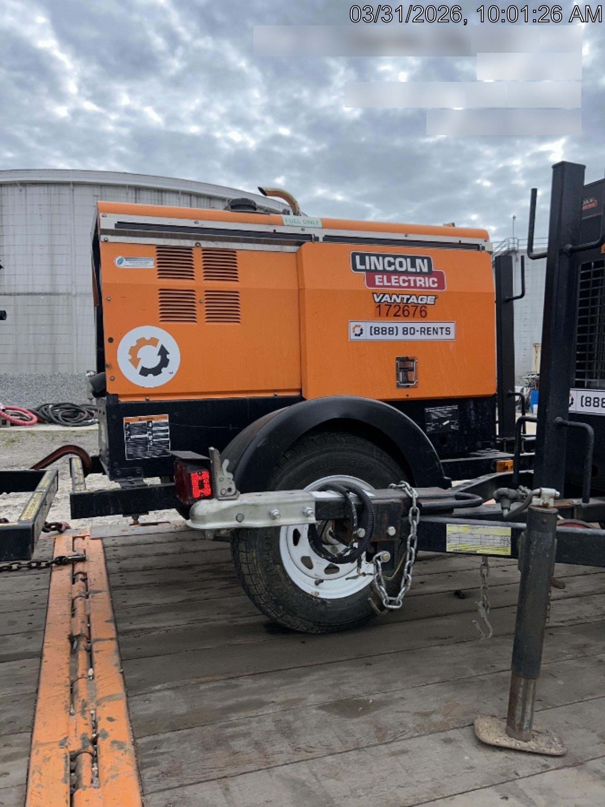 2021 Lincoln Electric Vantage 549X Ready Pak 3, ORANGE (includes trailer, cable rack, fender light kit)