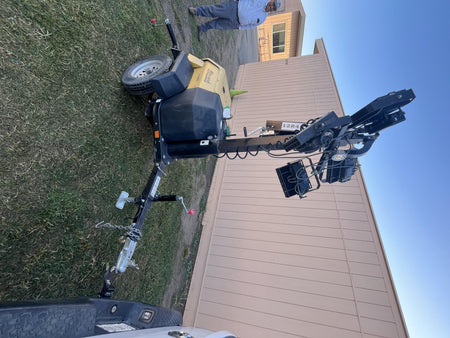 2021 Allmand NLV3GR (4) LED Light Fixture 350W, 23' Vertical Mast, 3kW Prime, Towable, Deep Sea L401, Leveling Jacks, Yanmar T4F 5.8hp