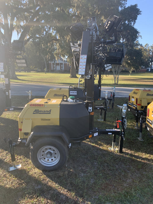 2022 Allmand NLV3GR (4) LED Light Fixture 350W, 23' Vertical Mast, 3kW Prime, Towable