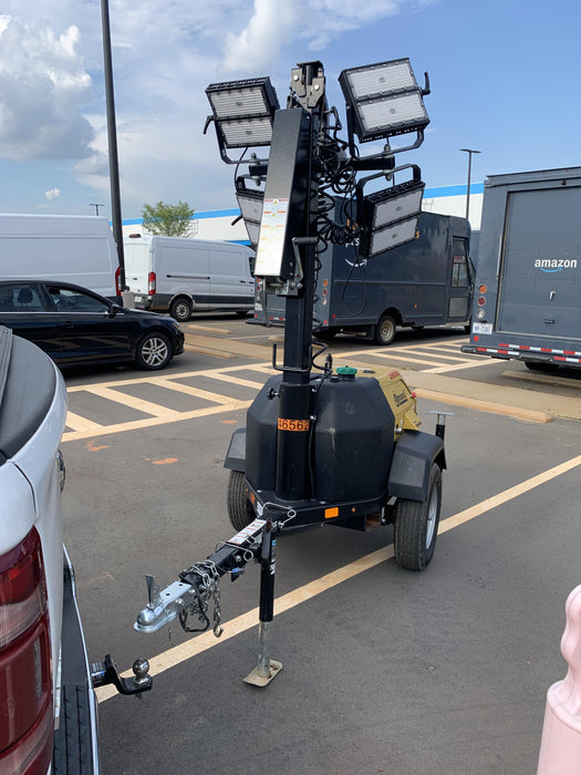 2022 Allmand NLV3GR (4) LED Light Fixture 350W, 23' Vertical Mast, 3kW Prime, Towable