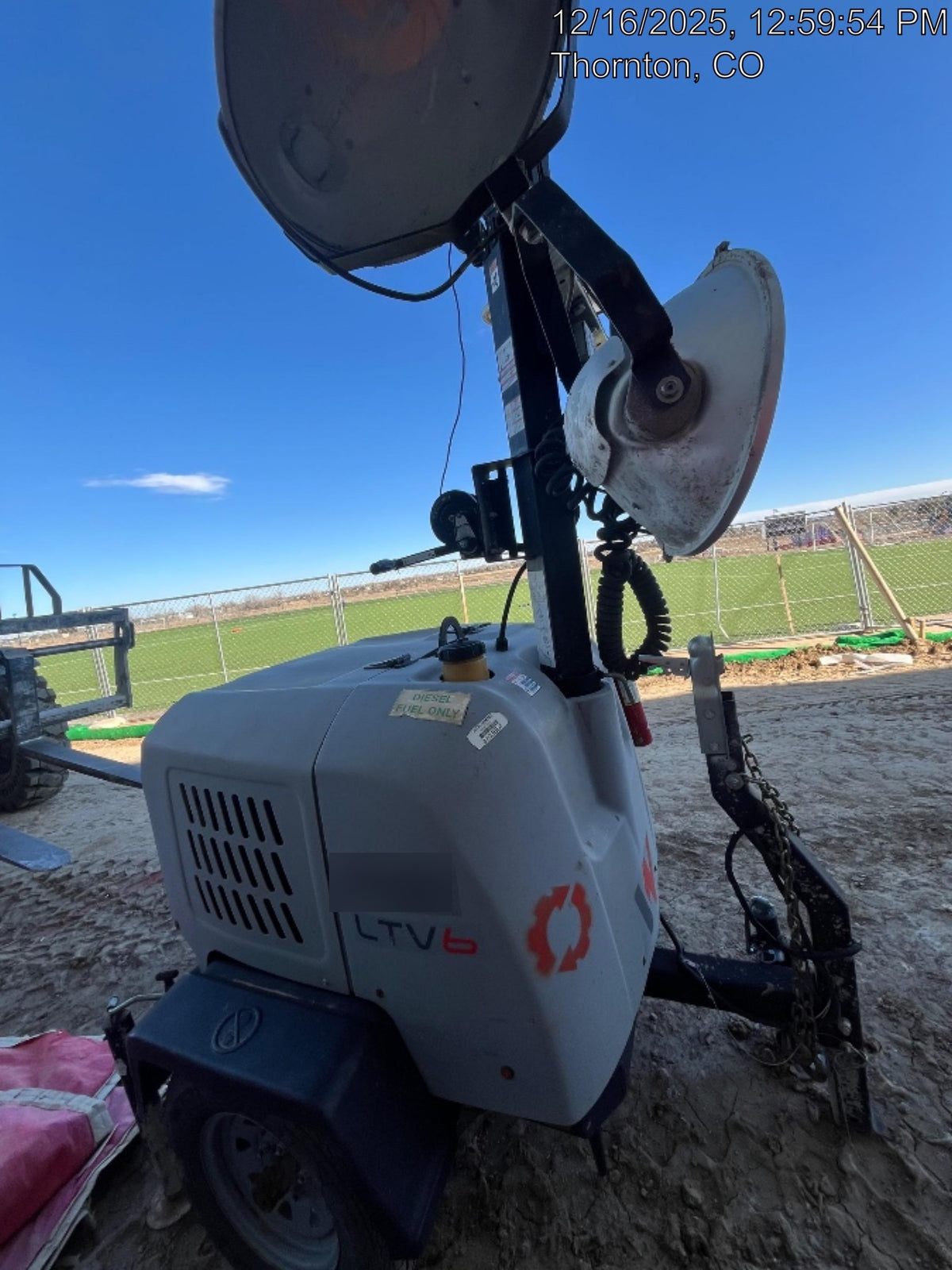 2019 Wacker Neuson LTV6L-MH Mobile Light Tower w/Fuel Level Sensor Installed