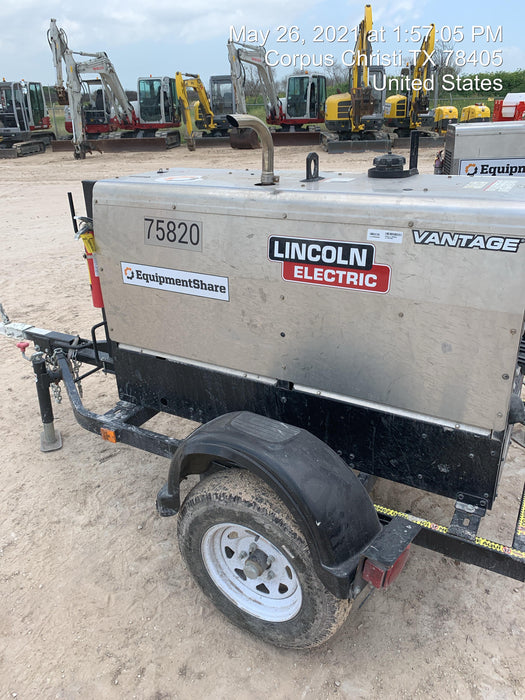 2020 Lincoln Electric Vantage 322 Welder Ready-Pak 3, w/ GPS & Decals (includes trailer, cable rack, fender light kit)
