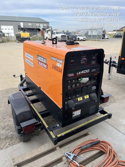 2022 Lincoln Electric LE400 Kubota V1505, Trlr, Cable Rack, Light Kit, ES Decals, T3