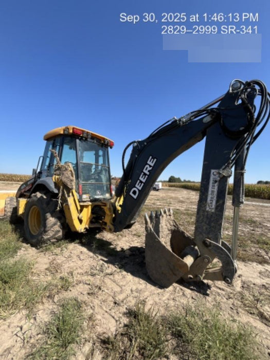 2020 John Deere 410L - Extendable Stick Cab/Heat/Air, 4WD, Extendable Stick, Pilot Controls, 2 Way Hydraulics, TAG Manual QC