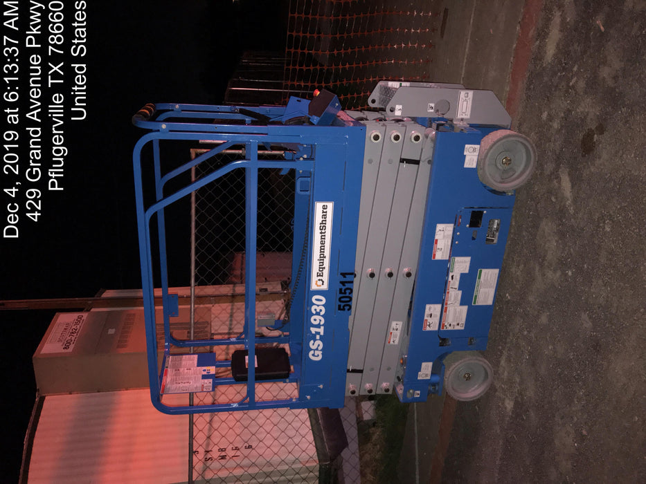 2019 Genie GS-1930 Fixed Rails with Chain Entry