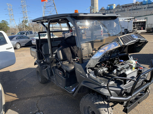 2020 Kubota RTV-X1140RL-A 4 seat diesel cart, plastic canopy, ATV tires, steel wheels, tinted windshield, strobe light, and backup alarm