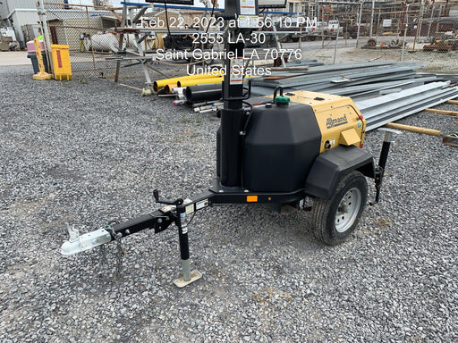 2022 Allmand NLV3GR (4) LED Light Fixture 350W, 23' Vertical Mast, 3kW Prime, Towable, Deep Sea L401, Leveling Jacks, Yanmar T4F 5.8hp