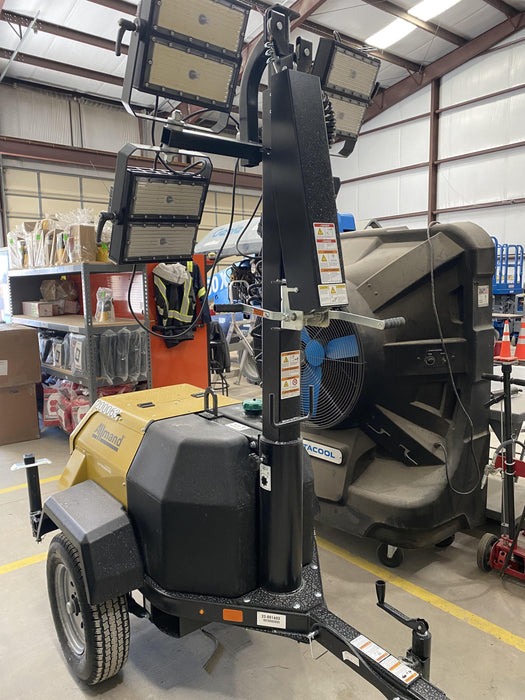 2022 Allmand NLV3GR (4) LED Light Fixture 350W, 23' Vertical Mast, 3kW Prime, Towable, Deep Sea L401, Leveling Jacks, Yanmar T4F 5.8hp