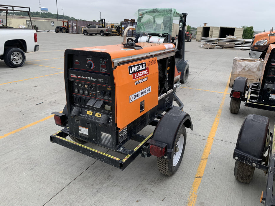 2021 Lincoln Electric Vantage 322 Vantage 322 Ready Pak 3 w/ Decals, ORANGE (includes trailer, cable rack, fender light kit) NO Telematics