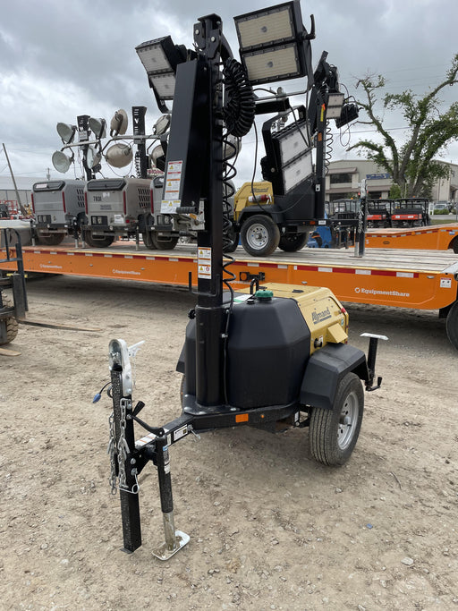 2022 Allmand NLV3GR (4) LED Light Fixture 350W, 23' Vertical Mast, 3kW Prime, Towable, Deep Sea L401, Leveling Jacks, Yanmar T4F 5.8hp