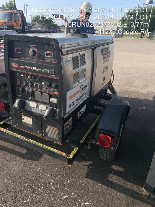 2018 Lincoln Electric Vantage 322 Lincoln Vantage 322 Welder Ready Pak 3 - Vantage 322, Trailer, Fender and light kit, Cable rack