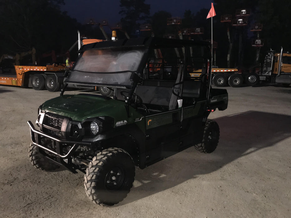 2019 Kawasaki Mule PRO-DXT Standard Options, Backup Alarm, Beacon, Plastic Hard Top, Poly Windshield, Horn Kit
