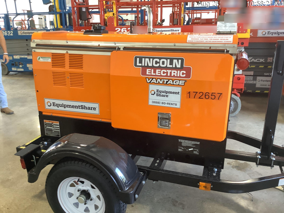 2021 Lincoln Electric Vantage 322 Vantage 322 Ready Pak 3 w/ Decals, ORANGE (includes trailer, cable rack, fender light kit) NO Telematics