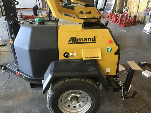 2020 Allmand NLV3GR (4) LED Light Fixture 350W, 23' Vertical Mast, 3kW Prime, Towable, Deep Sea L401, Leveling Jacks, Yanmar T4F 5.8hp