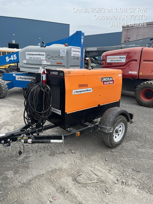 2022 Lincoln Electric LE400 Kubota V1505, Trlr, Cable Rack, Light Kit, ES Decals, T3